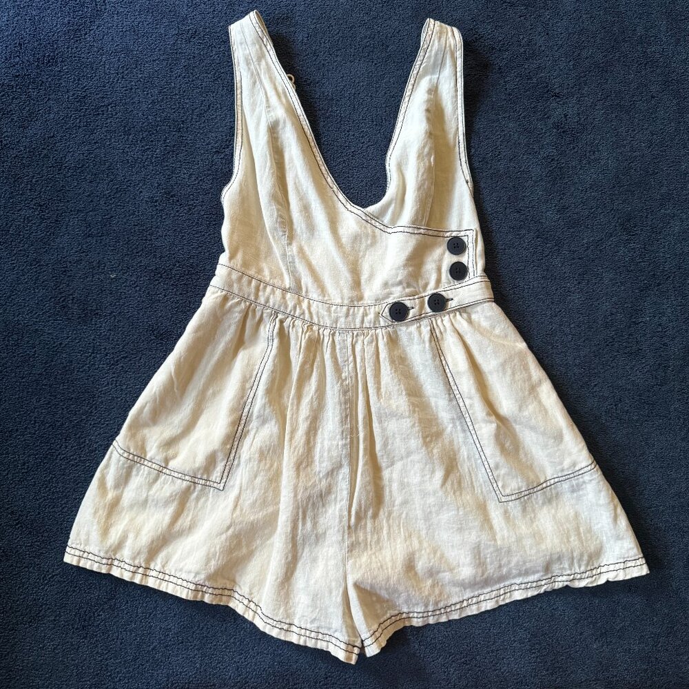 EUC UO Anita Button Wrap Romper Sz S - Picture 1 of 6
